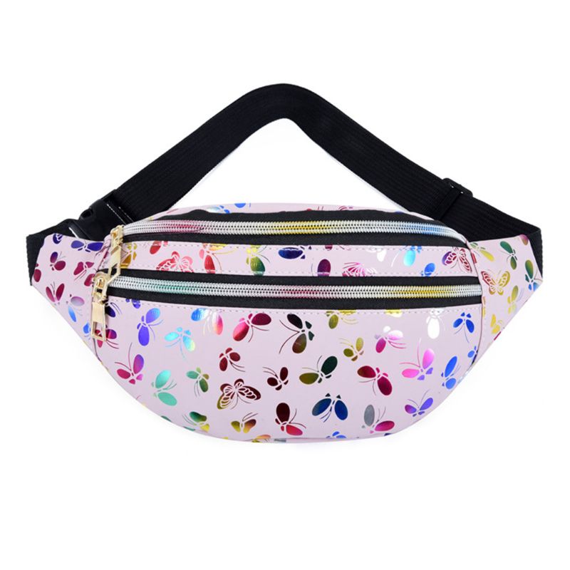 Bolsa de cintura feminina impressa fanny pacote bolsa esporte cinto quadril peito crossbody bolsa de ombro