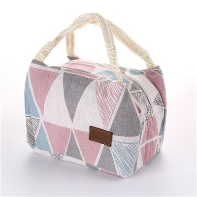 Thermal Insulated Lunch Bag for Women Kids Portable Waterproof Cotton Linen Picnic Food Bag Bento Box Pouch Cooler Totes: A2