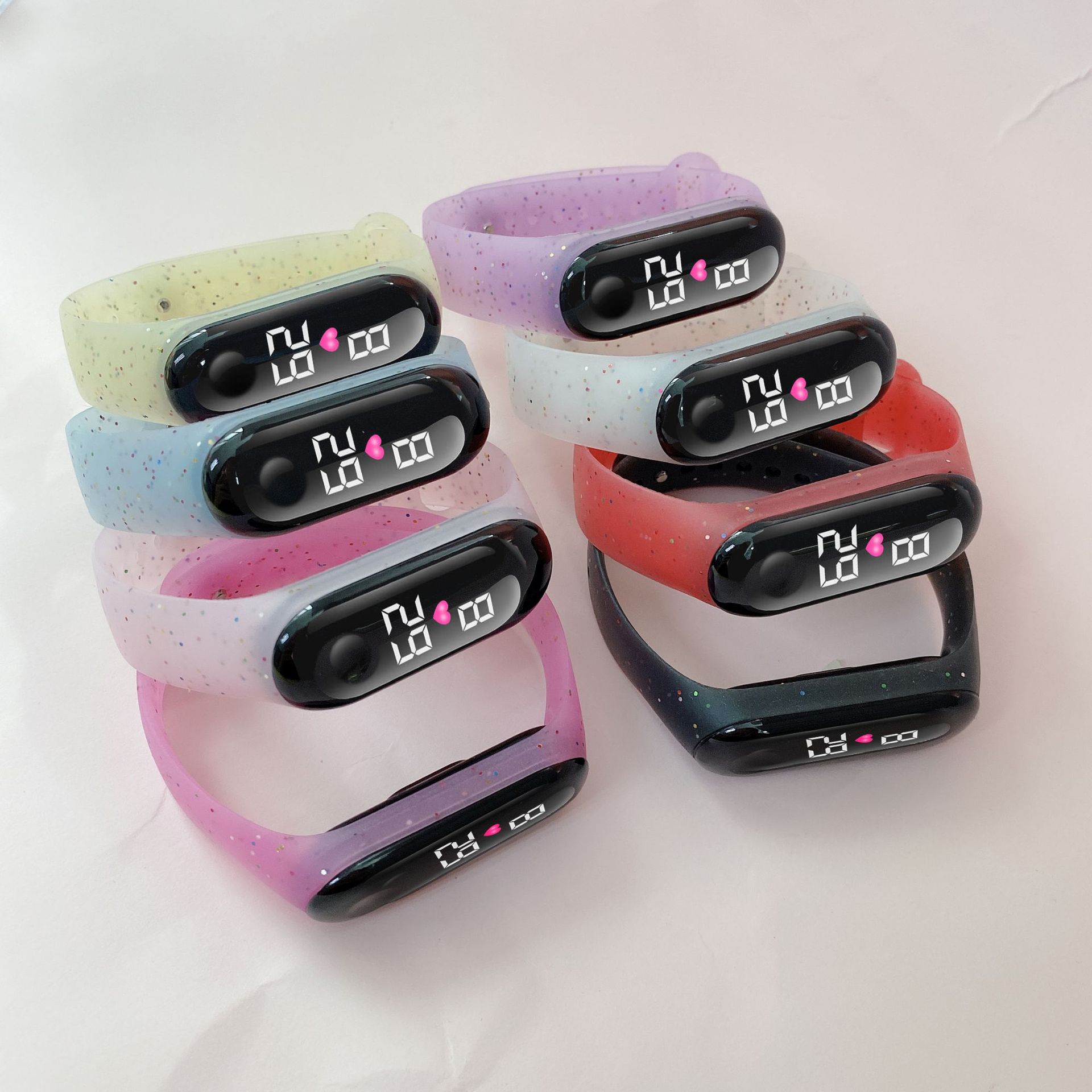 Montres numériques pour enfants filles et garçons, rose, LED, Simple, étanche, bracelet en Silicone