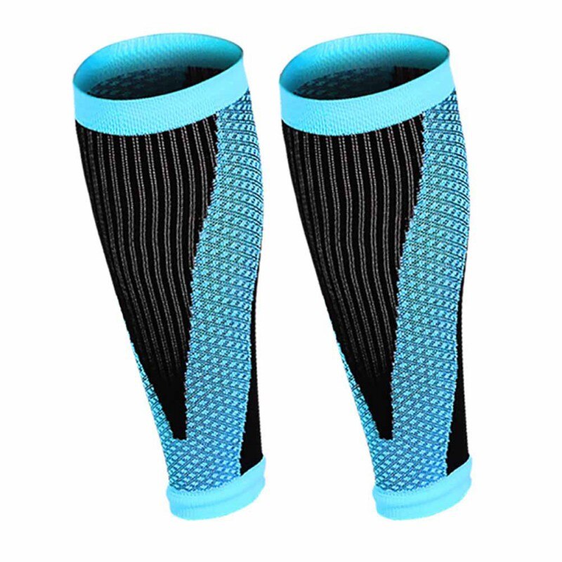 2 uds Unisex Running atletismo mangas de compresión pantorrilla canilla de pierna férulas coderas rodilleras Protección deportiva seguridad: L / L