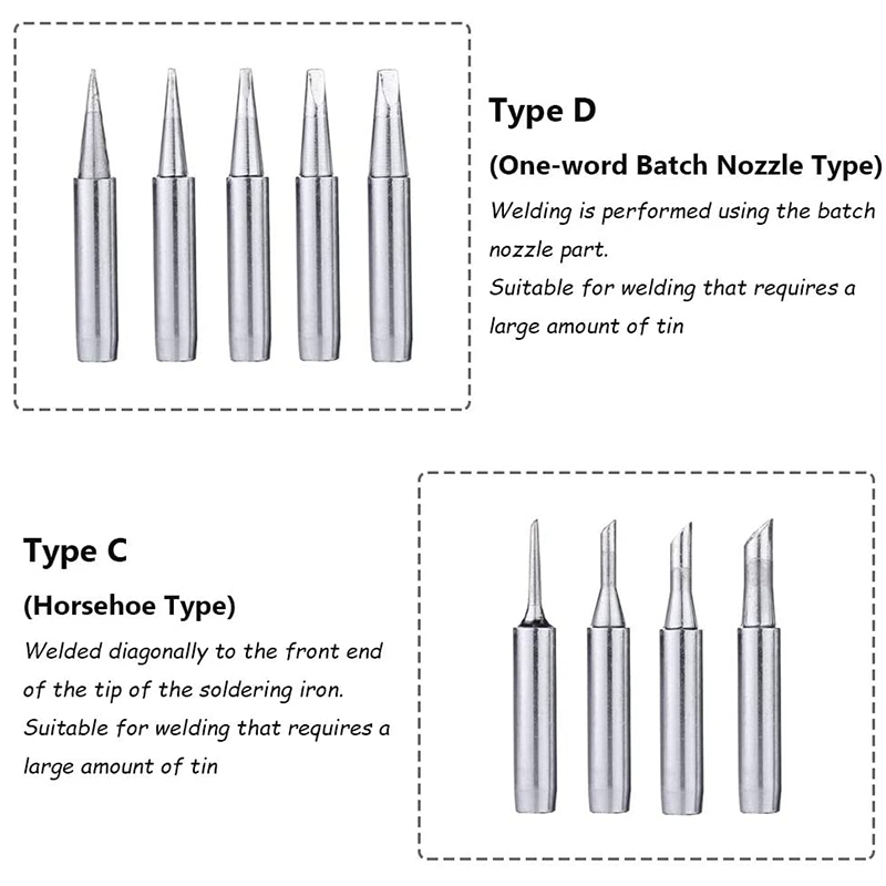 17Pcs Soldering Tips Kit 900M Lead-Free Solder Iron Tip Welding Replacement Accessories for Hakko Yihua Solder Station