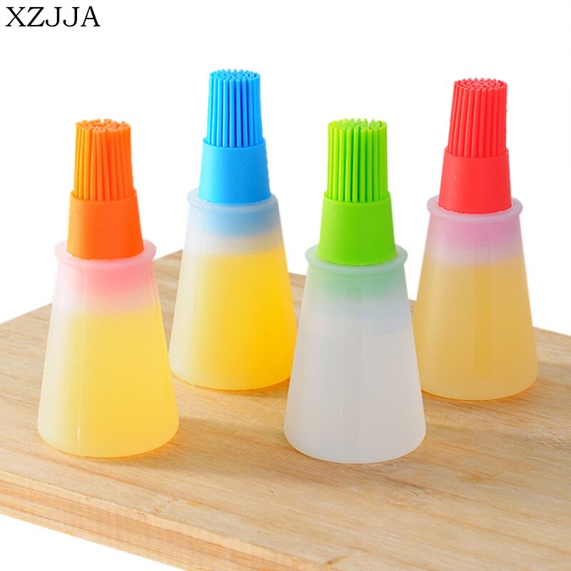 XZJJA 2 uds cepillo de aceite de silicona de pastel brocha para pasteles, mantequilla y pan utensilio para barbacoa pluma de aceite líquido cepillos de seguridad herramientas de cocina