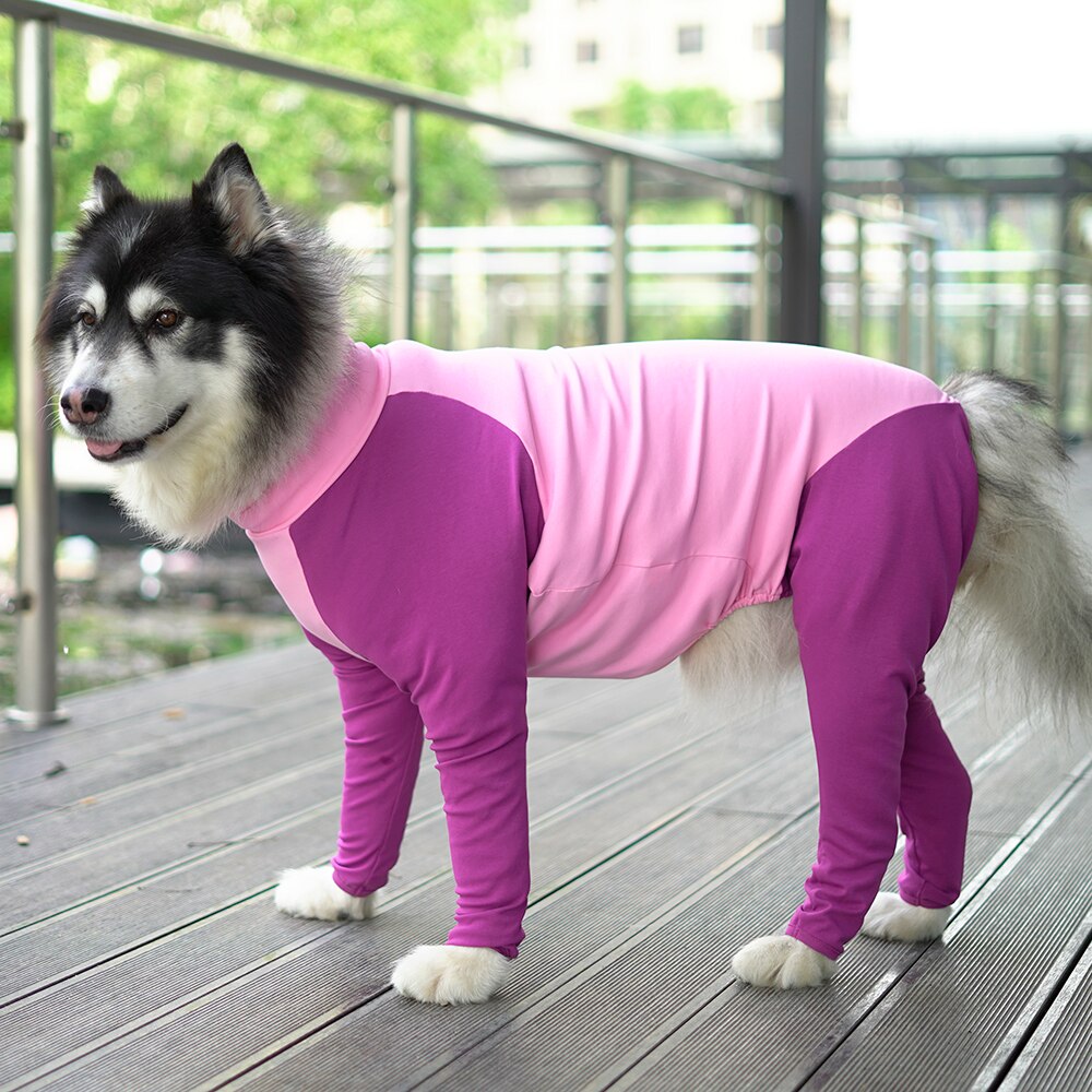 Ropa de perro grande para otoño e invierno, pijama dorado de Samo Alaskan con cuatro patas y codo, para perros grandes