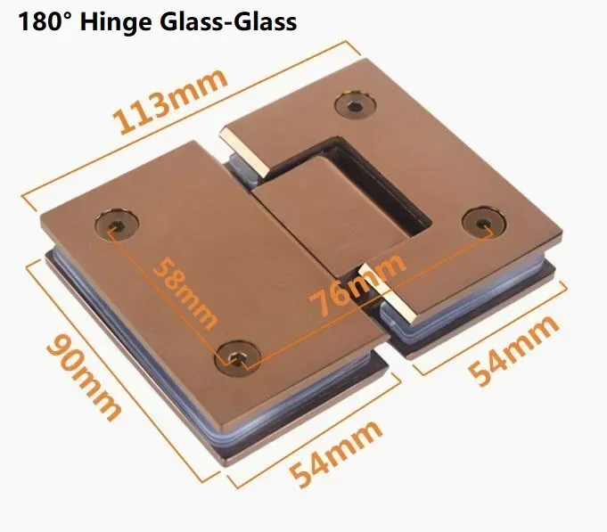 Rose Gold Douche Installatiesets Douche Glazen Klem Beugel Glazen Deurgreep Scharnier Behuizing Glazen Paneel Steunstang: Bronze