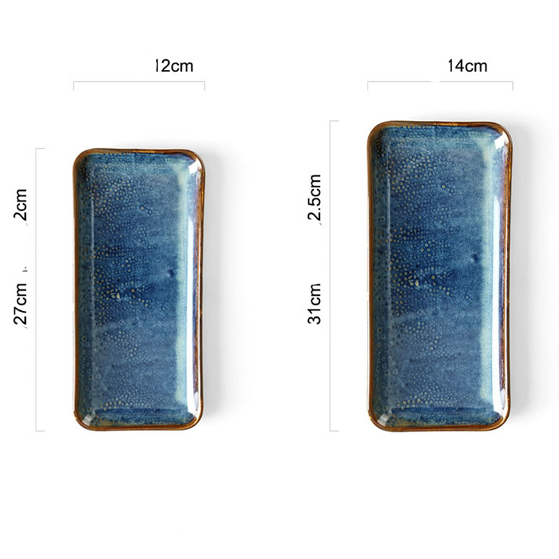 fish plate rectangular plate ceramic nordic dish plate household western tableware simple steamed fish plate