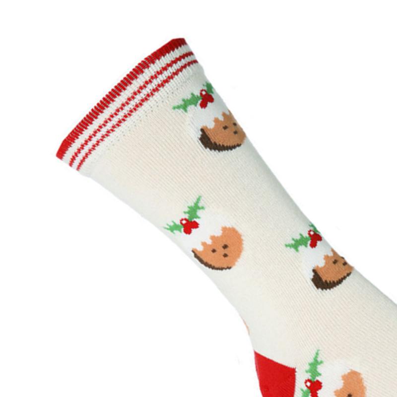 Ett par julstrumpor för herr och dam för uk storlek 4-8 julstrumpa santa snöflinga bells älgstrumpor
