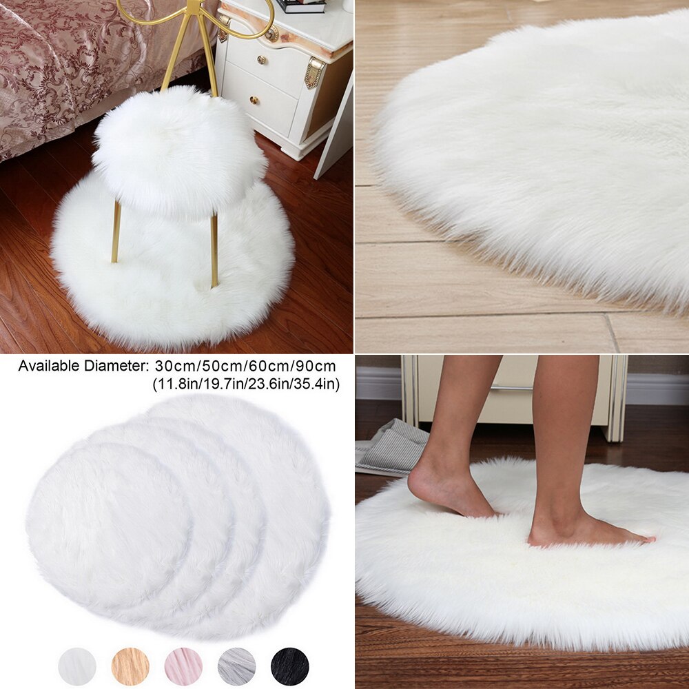 Tapis en laine artificielle, couvre-chaise en peau de mouton, couvre-siège et fourrure artificielle, 30x30CM, pour chambre à coucher