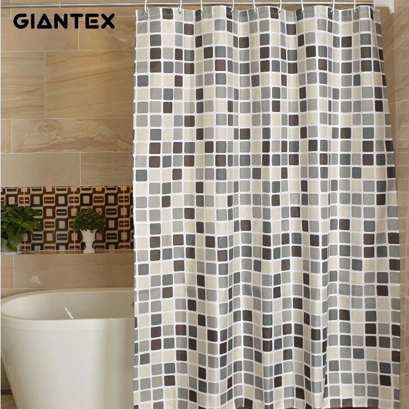 Giantex plaid badeværelsesgardin vandtætte bruseforhæng til badeværelse cortina ducha rideau de douche douchegordijn  u1269