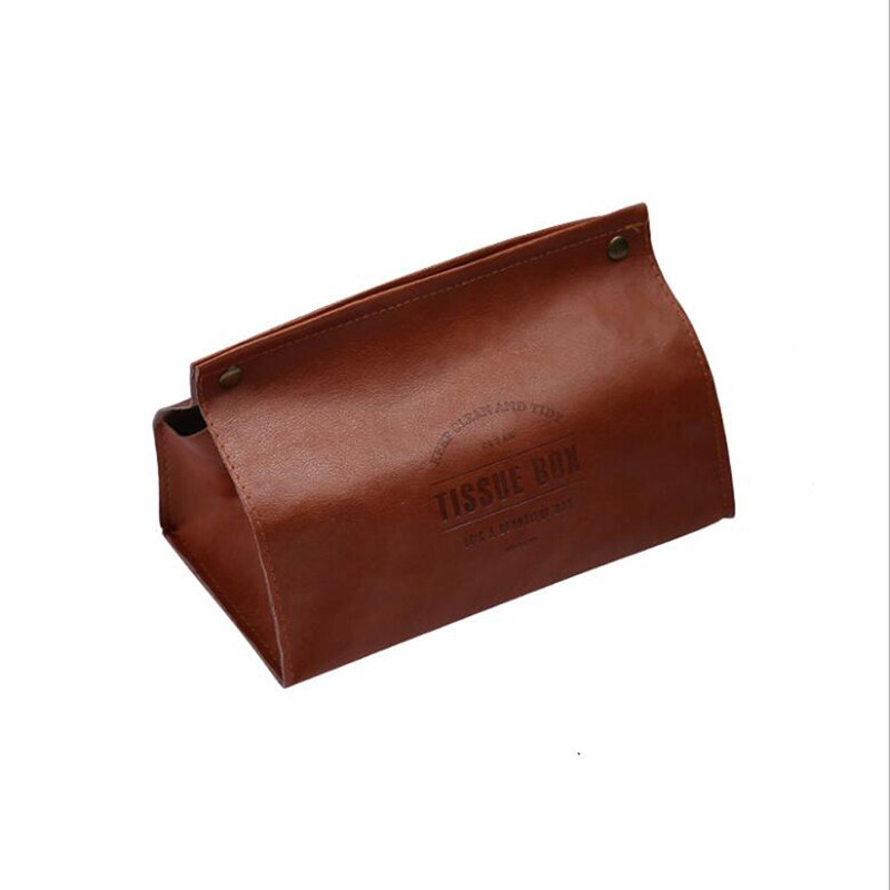 Car Tissue Box Pu Leather Material Tissue Box Nordic Car Rear Seat Tissue Storage Box Rectangular Car Tissue Box: Brown-BOX