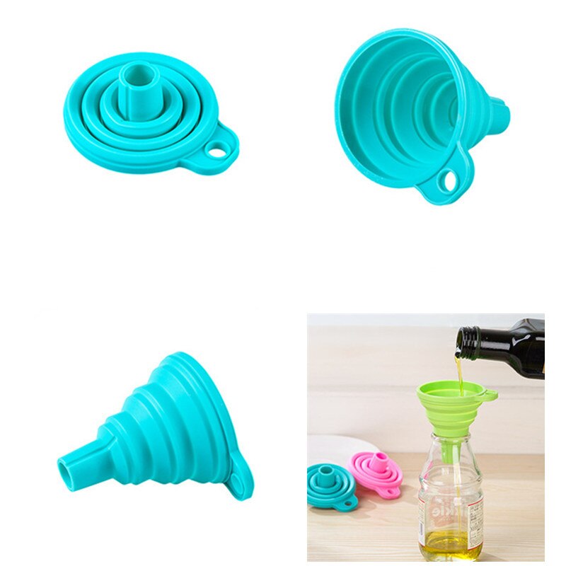 1PC Mini Foldable Funnel,Silicone Collapsible Funnel,Folding Portable Funnels Household Kitchen Funnel for Transferring Liquid