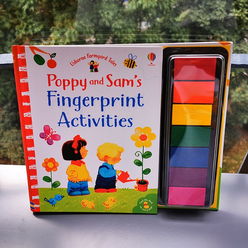 Children Fingerprinting Books with Rubber Stamps Ink Pad kids Activities Doodling Book Animal Garden Kindergarten DIY Craft Toy: poppy and sam