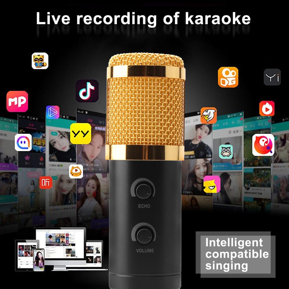 BM900 Condenser Microphone USB Wired Recording Microphone for Computer Karaoke KTV With Stand Holder