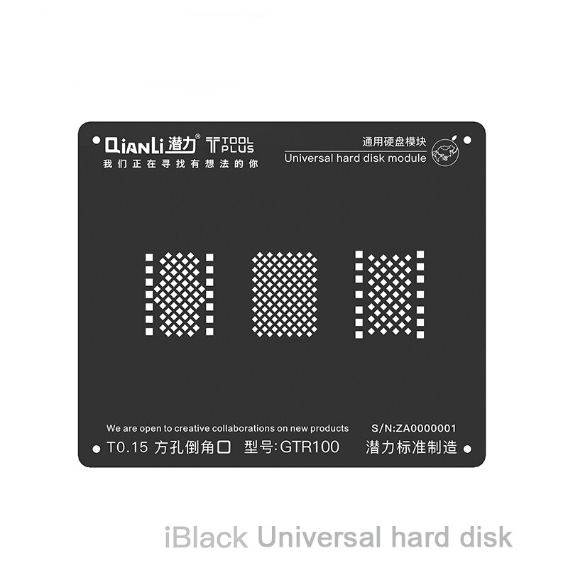 Qianli 3d iblack bga reballing stencilfor iphone harddisk nand reparation lodde universal skabelon tin plante stål net
