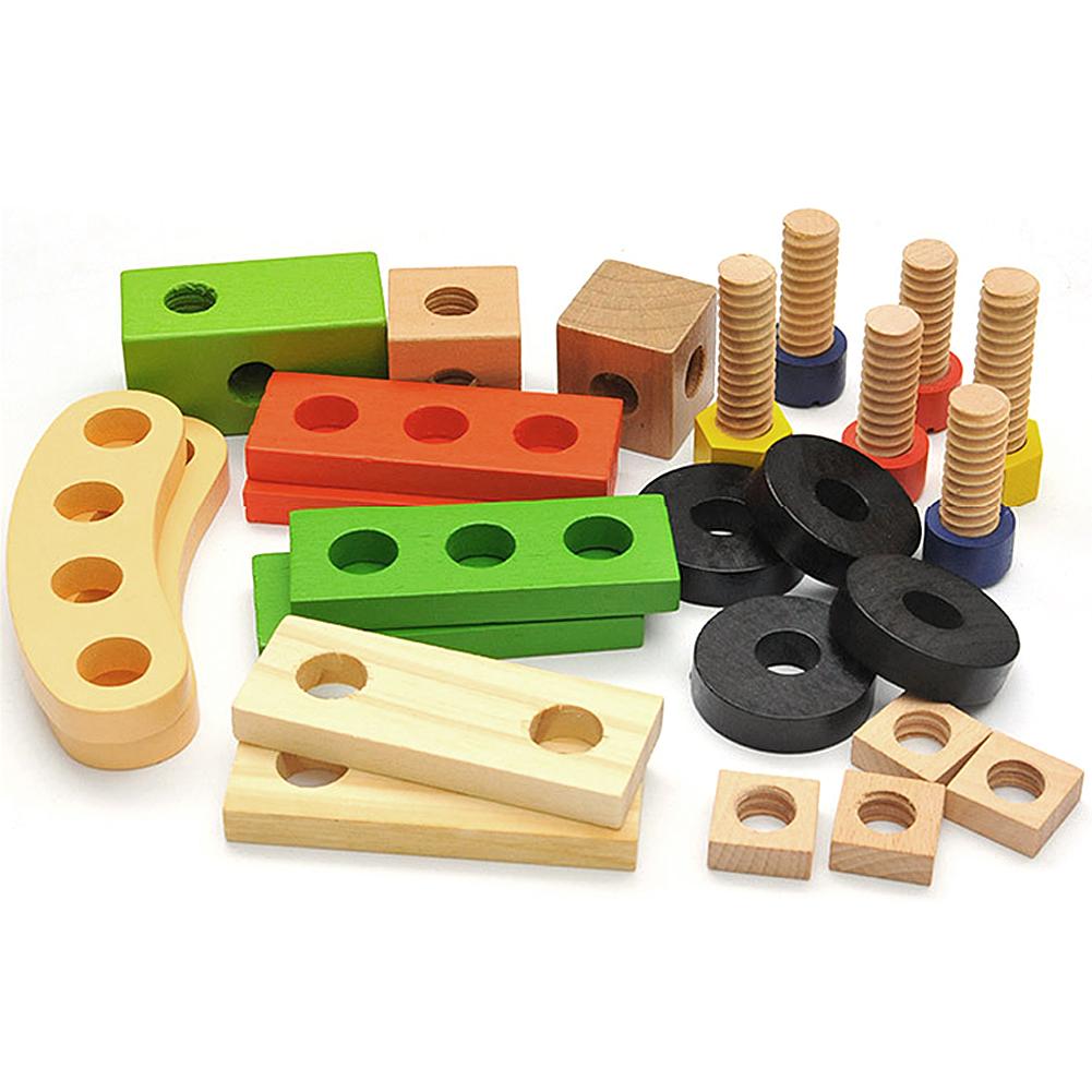 Kids Baby Hout Reparatie Set Tool Multifunctionele Speelgoed Draagbare Reparatie Tool Box Cartoon Jongen Educatief Speelgoed Voor Jongen Puzzel Speelgoed