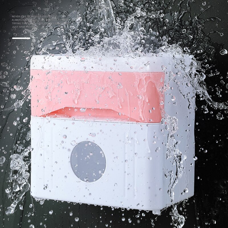 Wall Mounted Tissue Box Double-layer Push-opening Toilet Paper Holder With Drawer Mobile Phone Rack Home Improvement