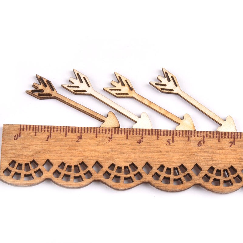 50Pcs Wooden Arrow Natural Wood Crafts Scrapbooking Decoration For Woodwork Craft DIY Handmade Accessories 7x33mm M1702