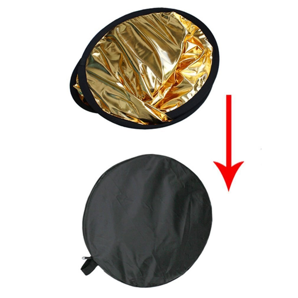 Twee-In-een Goud En Zilver Ronde Dubbelzijdig Reflector Opvouwbare Fotografie Reflector Voor Studio Fotografie