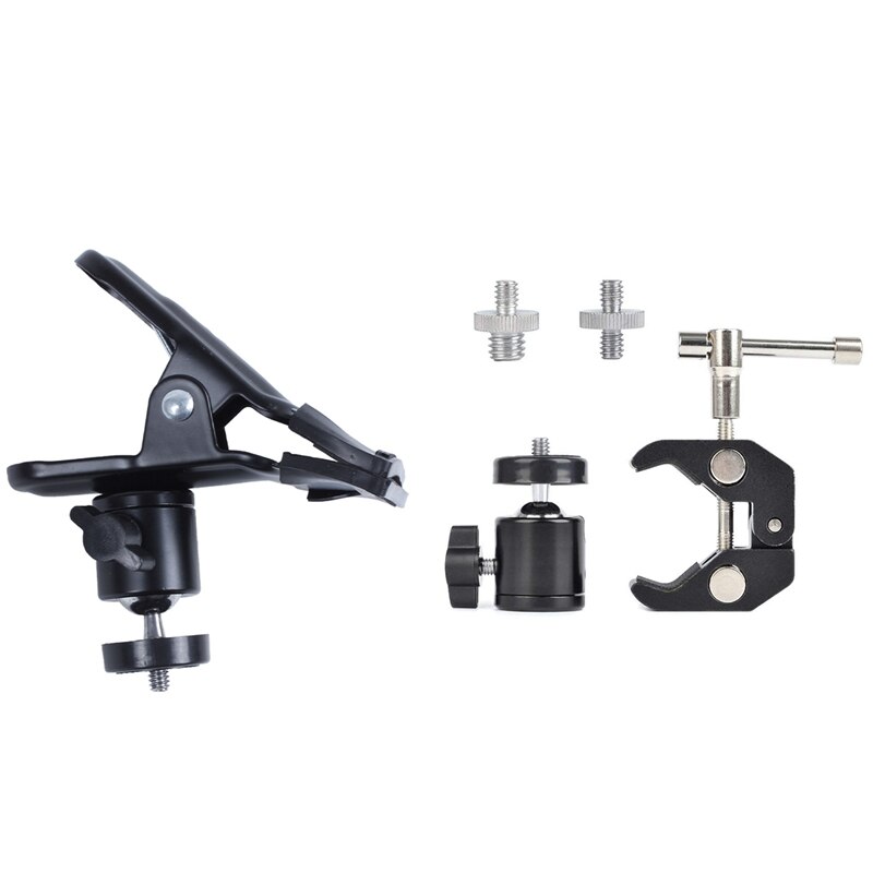 1 Pcs Metalen Lente Klem Met Balhoofd & 1 Set Klem Mount Gelede Bal Hoofd Draad Gat Hoofd en Schroef: Default Title