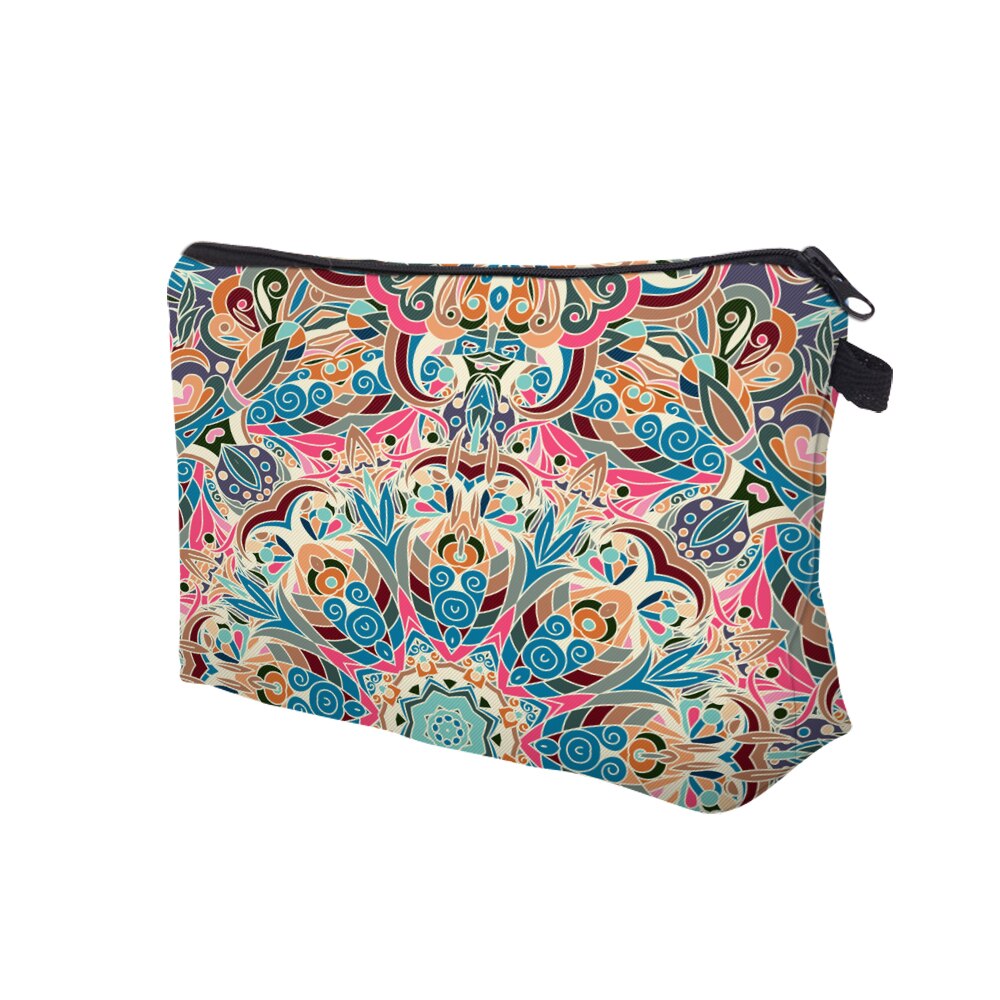 Deanfun bolso para cosméticos con Mandala estampado colorido, bolsa de almacenamiento con flores, bolsa de maquillaje para mujer para viaje 51558