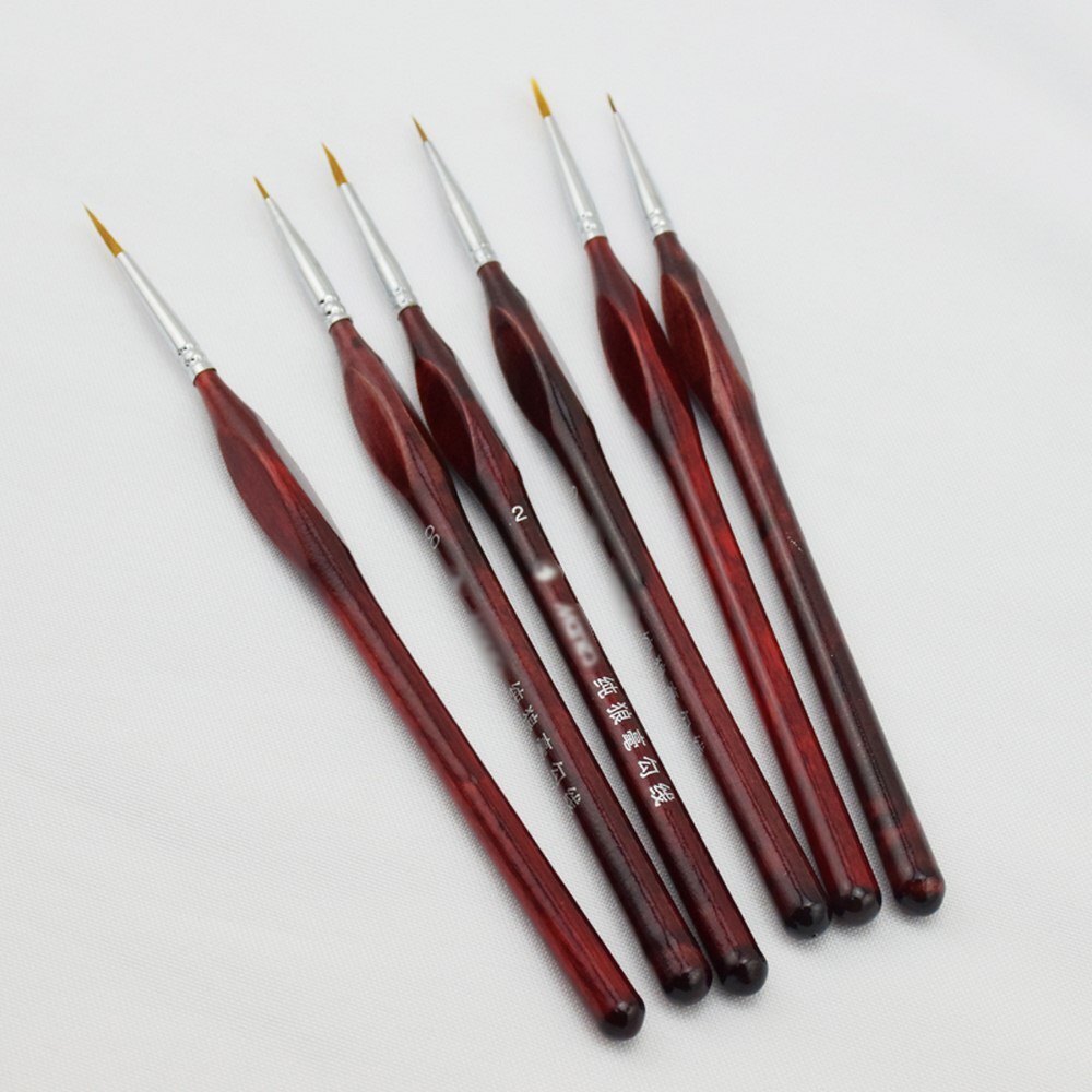 6PCS Pro Artist Miniature Paint Brush Set 000, 00, 0, 1, 2, 3 Art Model Maker Painting Brushes Art Supplies: 2 Set