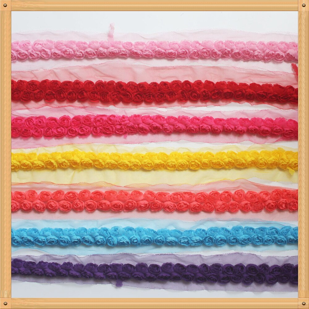 15/40y 3Cm Chiffon Doek Rozet Bloem Kant Trim Voor Baby Meisjes Rompertjes Jumpsuit Jurk Kleding Naaien Trim home Decor Levert