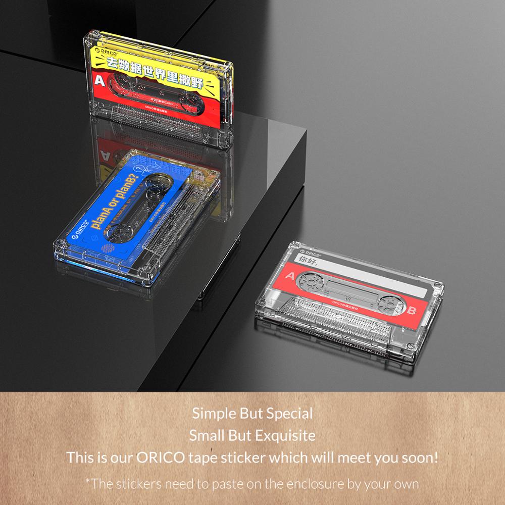 ORICO 2.5 &#39;&#39;Festplatte USB 3,0 Typ-C HDD Gehäbenutzen Externe transparent HDD fallen DIY Aufkleber für SSD HDD Kassette Band