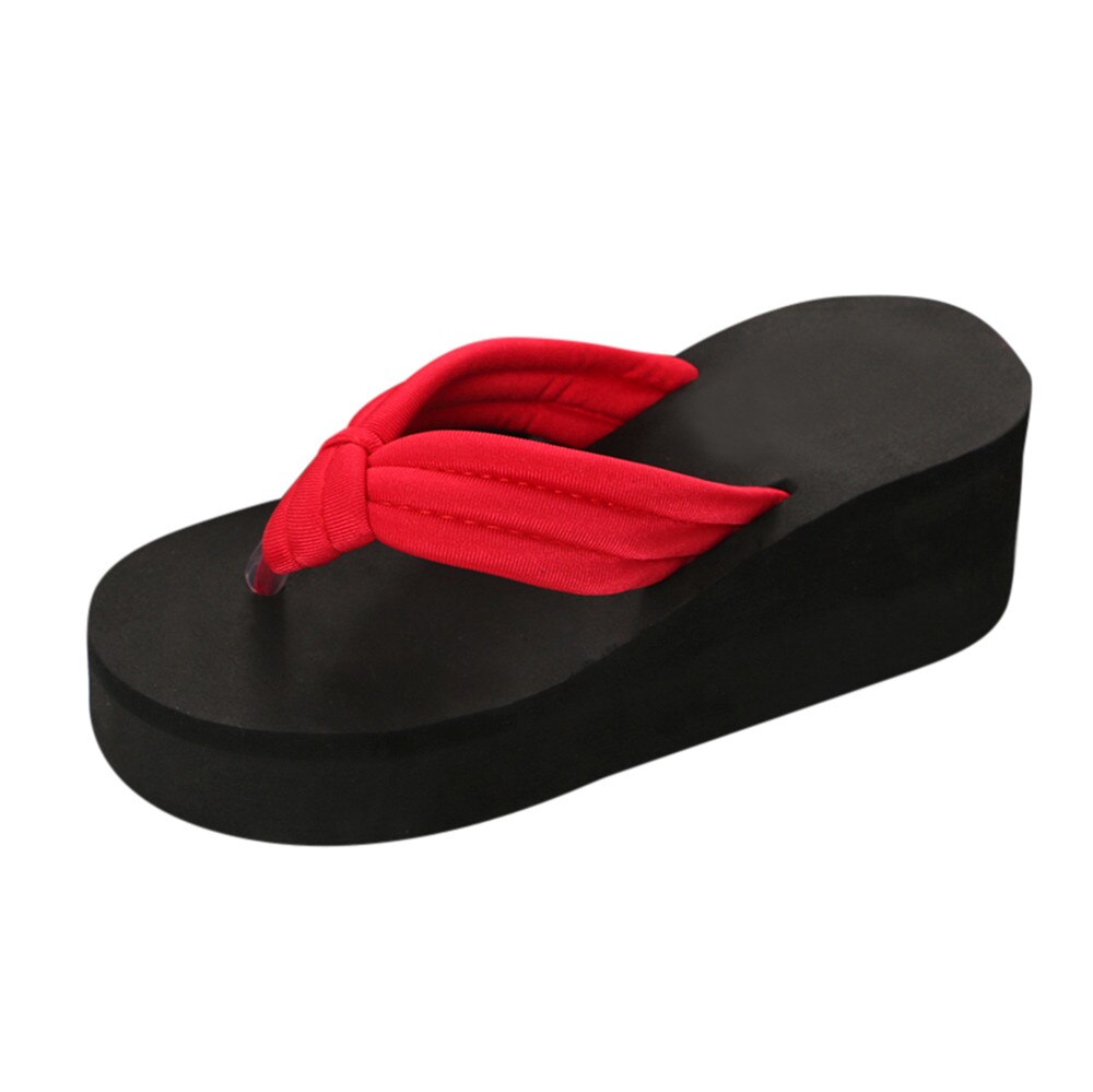 Vrouw Slippers Mode Anti Slippen Dikke Bodem Inlegzool Slippers Strand Schoenen Vrouw Sloffen Dames Обувь Женская # L35: Rood / 38