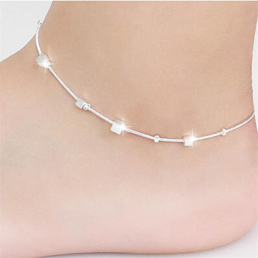 Stylish Jewelry summer Small Box Women's feet Chain Ankle Bracelet Barefoot Sandal Beach anklets Foot Leg bracelets for women #1