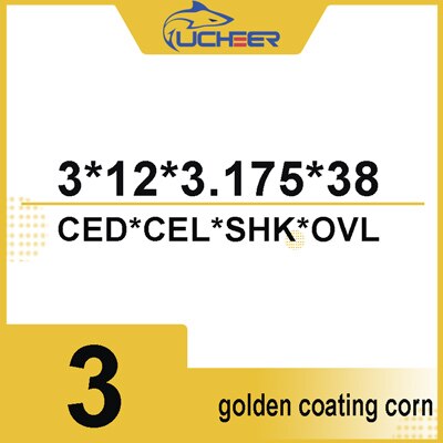 Ujoy 1 pièces maïs fraise étain revêtement CNC carbure tungstène routeur bits coupe PCB fin fraise machine de gravure: d3-D3.175-12l-38