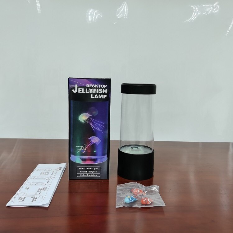 Mini acuario Artificial con luz LED para natación, pecera sensorial multicolor con burbujas, caja de peces, novedad de: 3fish Battery