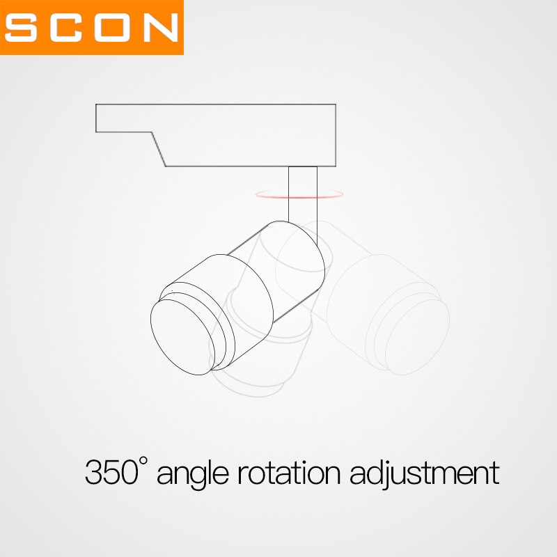 Scon 7W Led Track Lamp Cob Traploos Scherpstellen Spotlight Zwart Verstelbare Focus Plafond Spot Light Commerciële Indoor Licht Ra> 93