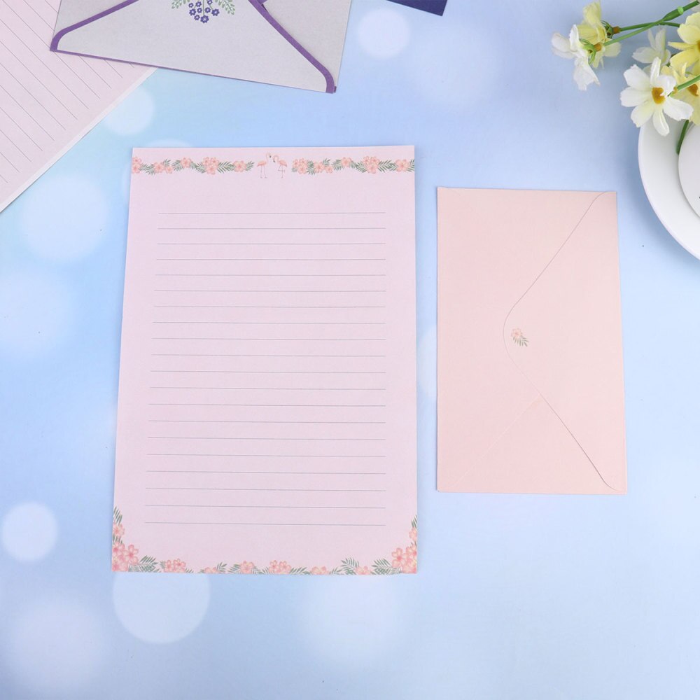 45pcs Flower Letter Paper Printed Envelope Beautiful Letter Papers for Home (each Style Contains 6 Sheets of Writing Pape