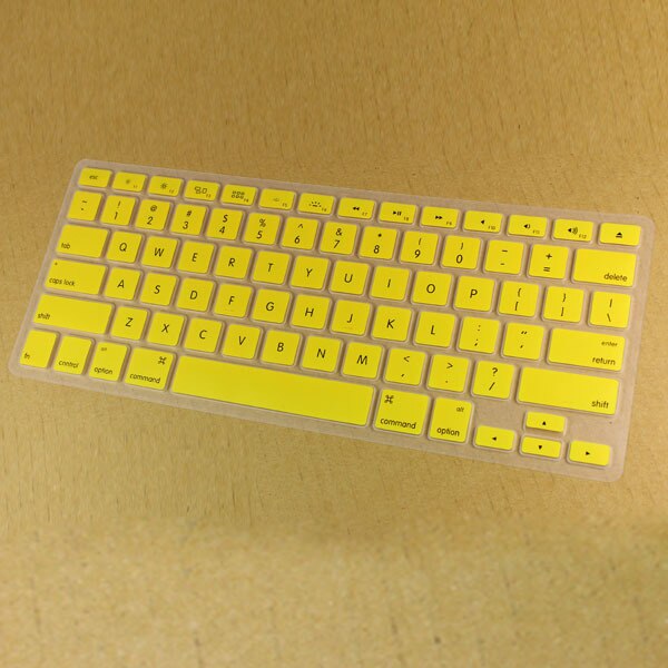 For Apple Macbook Pro Retina 13" 15" 17" inch color Protector Cover Silicone Keyboard Skin Cover Film For Mac book Air 13.3: yellow