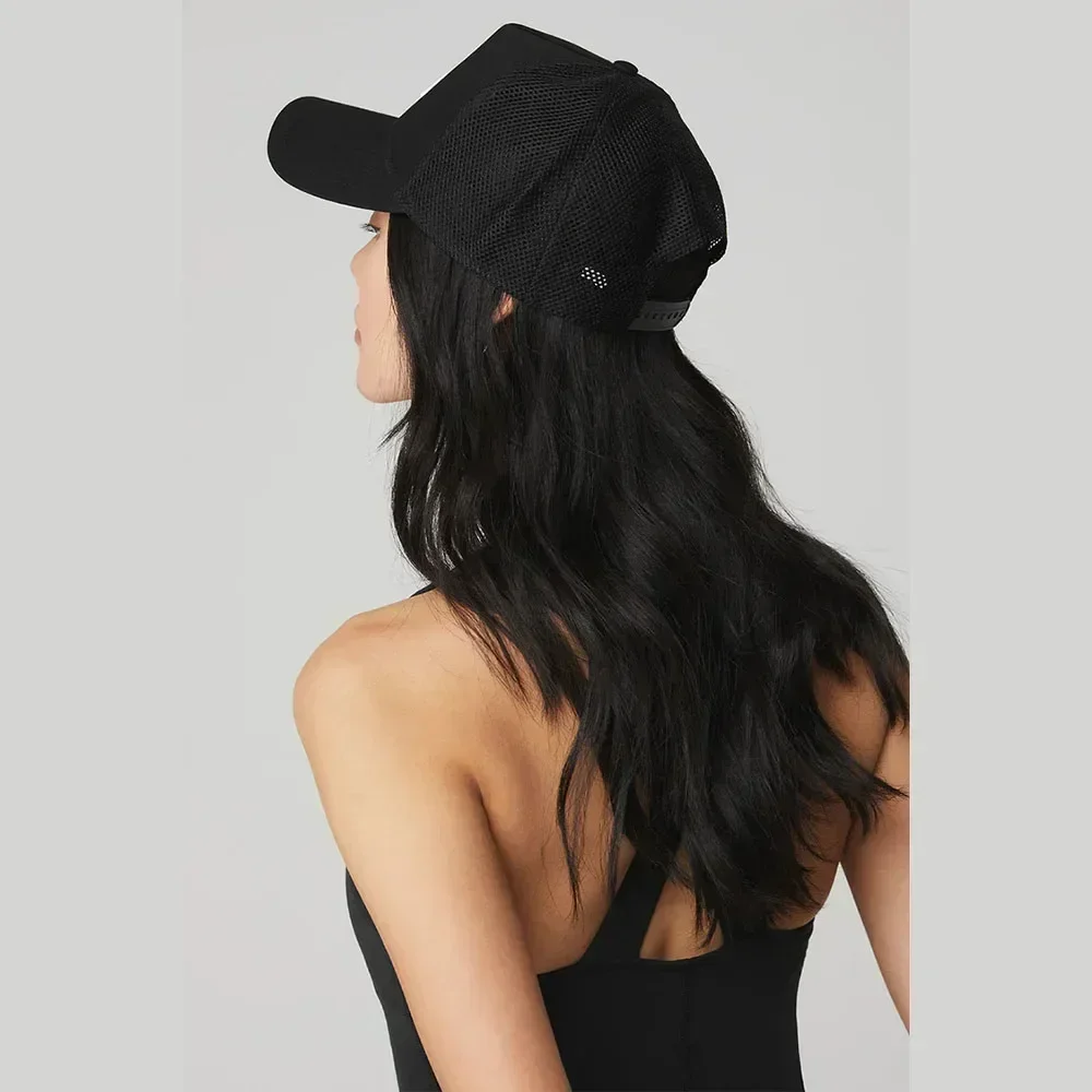 AL European American Mesh Cap District Trucker Hat Unisex Embroidered Yoga Baseball Cap Outdoor Sun Protection Mesh Cap