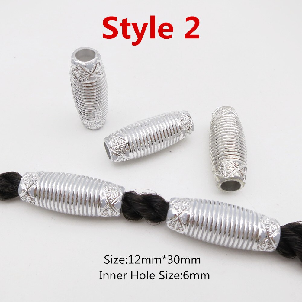 10 stk hår smykker flet ringe dekorationsvedhæng dreadlocks skæg perler ringe imiteret træ plastik perler tilbehør