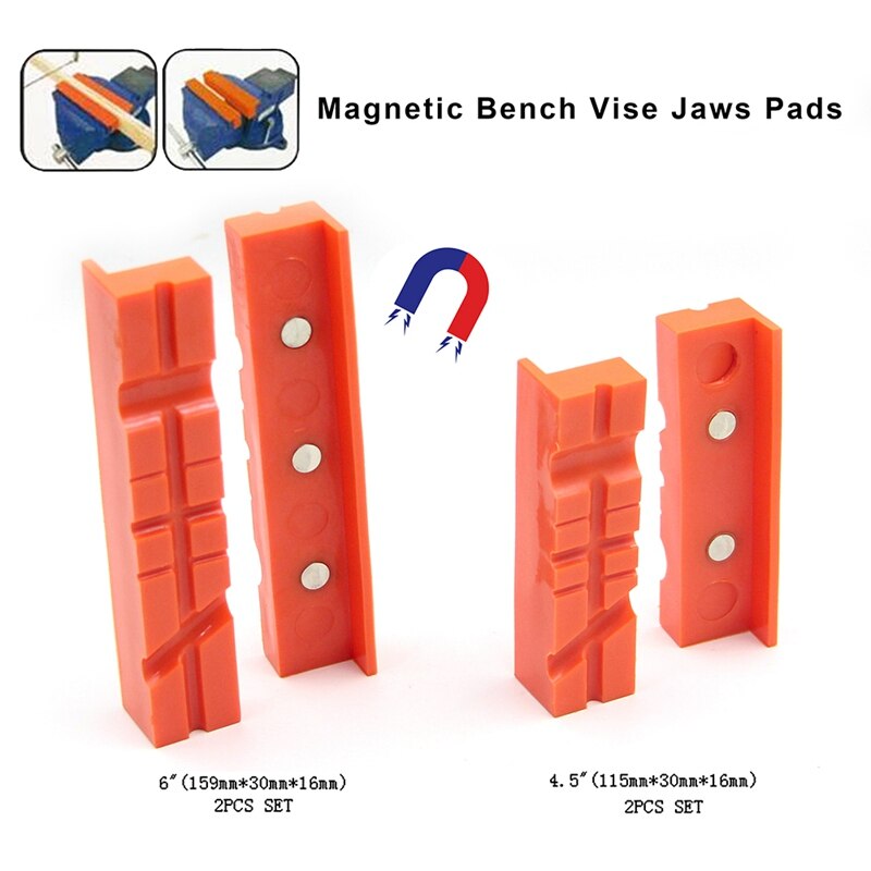 2 st magnetisk bänk skruvstäd käftdyna flerspår fräs skruvstäd hållare grepp bänk skruvstäd tillbehör beskyddare