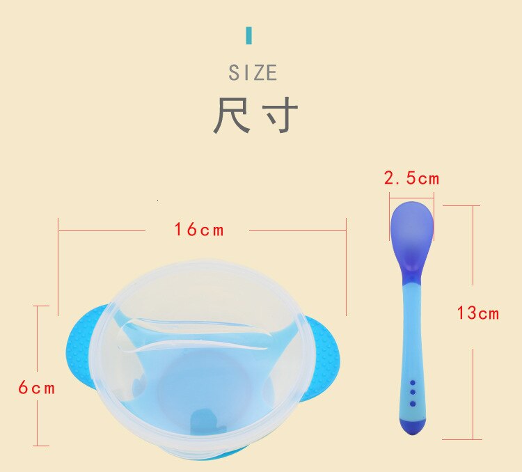 Baby Learning Dishes With Suction Cup Kids Safety Dinnerware Set Assist Bowl Temperature Sensing Spoon Fork Tableware