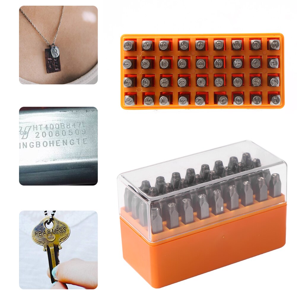 Stålprint metalstempelværktøj sæt udskæring brevstempel stålform til diy smykker logo håndværk læderindretning