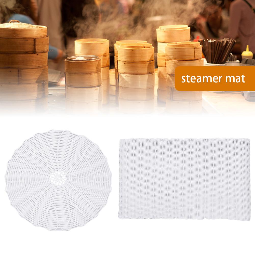26-48cm Steamer Mat Silicone Grid Rattan Pad Reusable Non-stick Kitchen Cooking Steam Mat For Cooker Stuffed Bun Kitchen Tool
