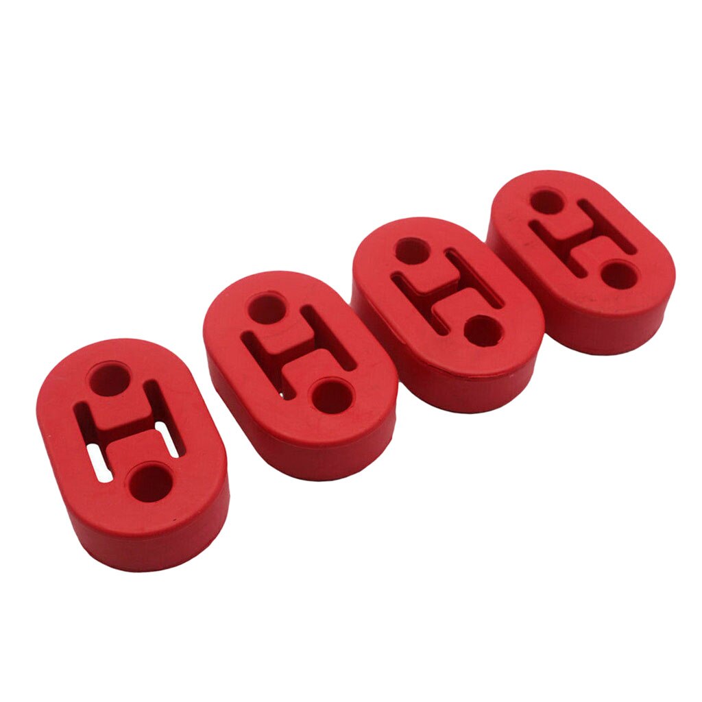 4pcs 12mm 2 Holes Performance Exhaust Hanger Single Red Heavy Duty