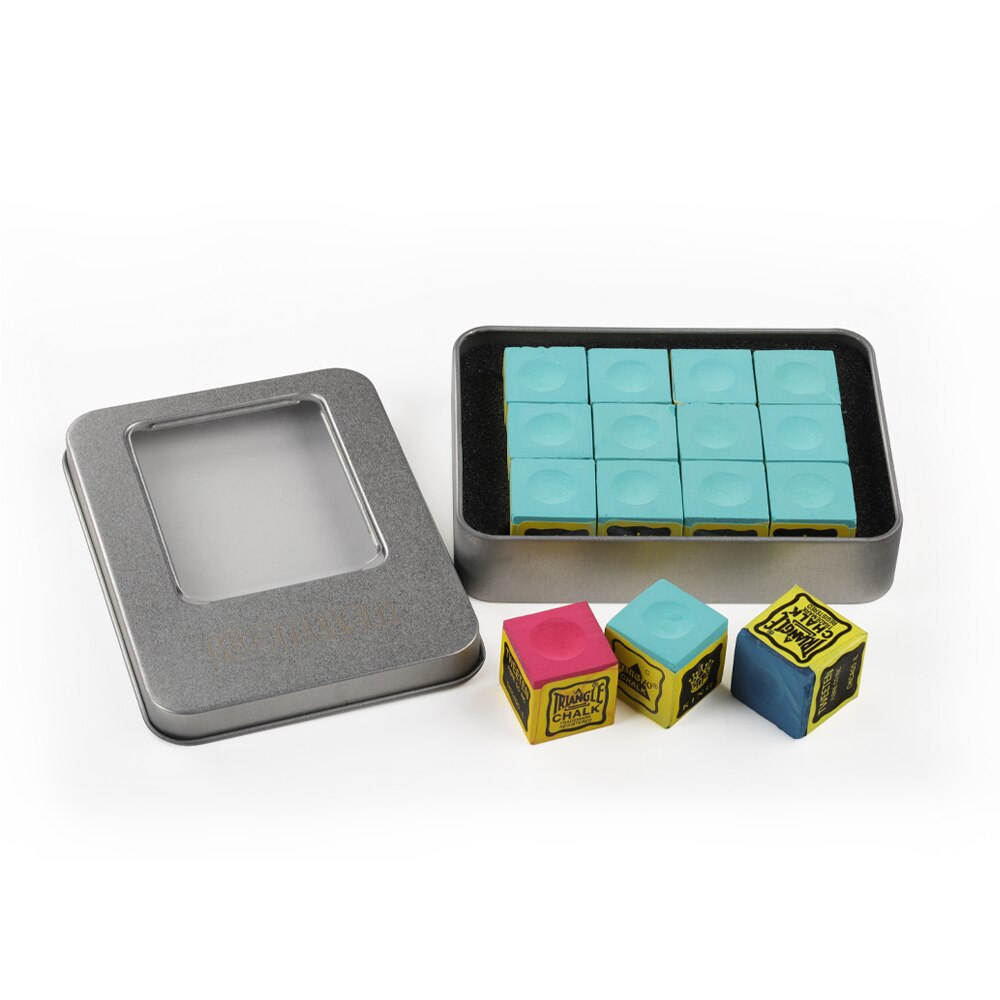 Triangle Chalk Billiard Chalk with Box Red Green Blue 12 Pieces No-slip Chalk Billiard Accessories Snooker Chalk