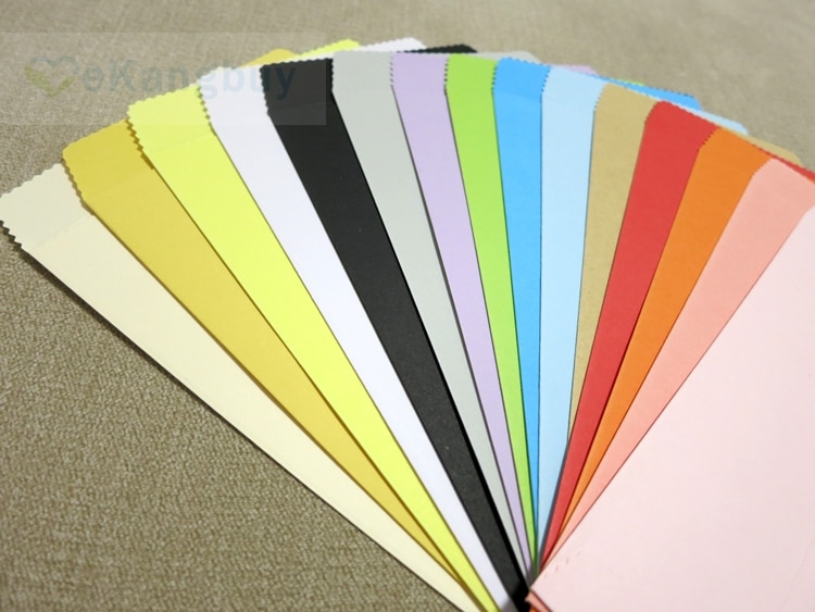 50 pcs 170x85mm (6.6 "x 3.3") couleur papier enveloppe verticale Style chinois enveloppe