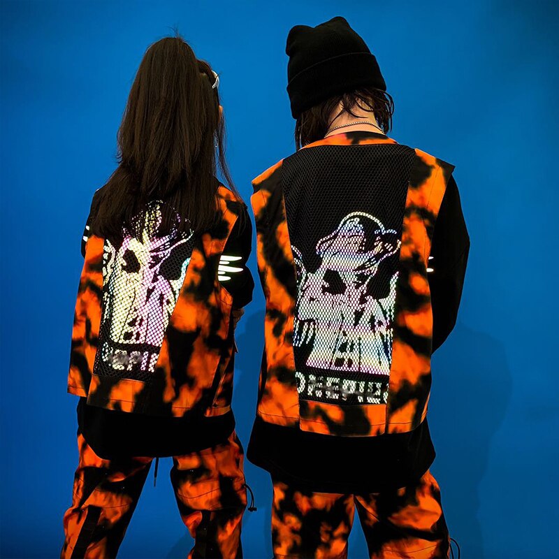 Boys Ballroom Hip Hop Dancing Costumes For Kids Camouflage Vest Hiphip Pants Street Dance Wear Rave Clothes DQS5800