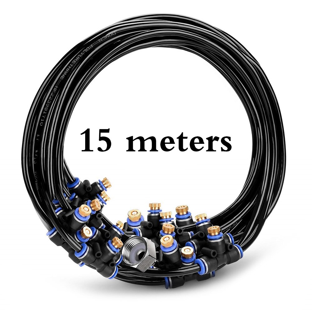 10/15/20m Outdoor Misting Cooling System Kit For Greenhouse Garden Patio Waterring Irrigation Line System: US Interface / 15m