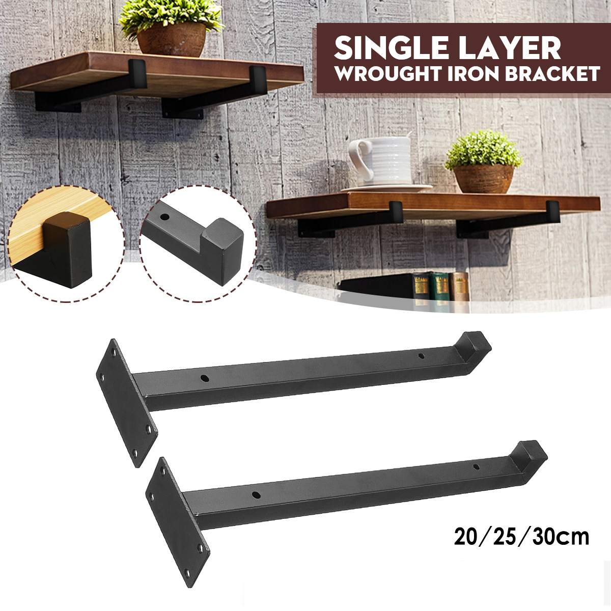 1 paar Zauberstab Montiert Regal Halterung schwer Pflicht Gerüst Bord Schwimm Halterung Industrielle Eisen Unterstützung Tisch 20 cm/25 cm/30 cm