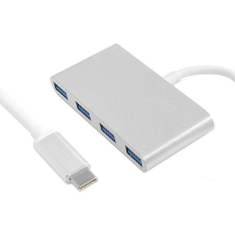 Thunderbolt usb 3.1 type-c naar usb 3.0 4- poorts hubadapter usb-c aluminium