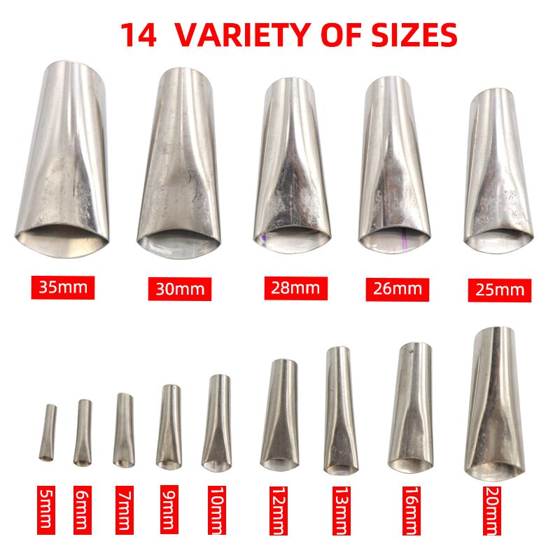 Perfect Caulking Finisher Silicone Sealant Nozzle Glue Remover Scraper stainless Steel Caulking Nozzle applicator Tool: 14 PCS