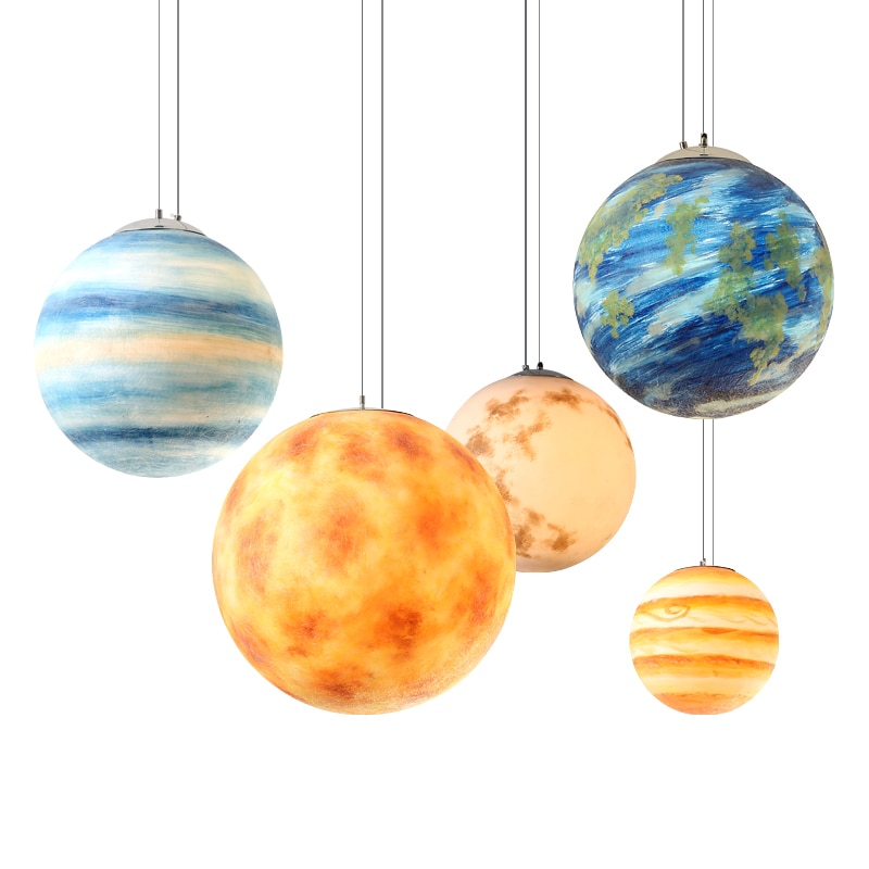 Nordic planet hanglamp hanglamp  e27 acryl bol hanglamp kinderkamerlamp jongenslamp meisjeslampen