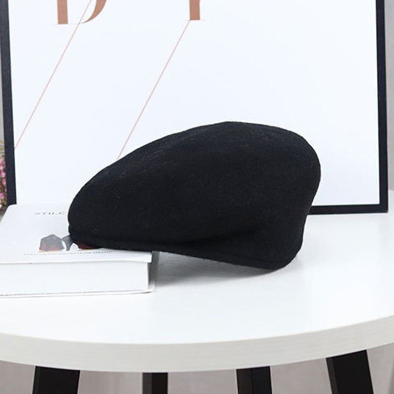 MAXSITI U-gorra con visera de lana para mujer, sombrero de pintor informal de color sólido Vintage, Otoño e Invierno
