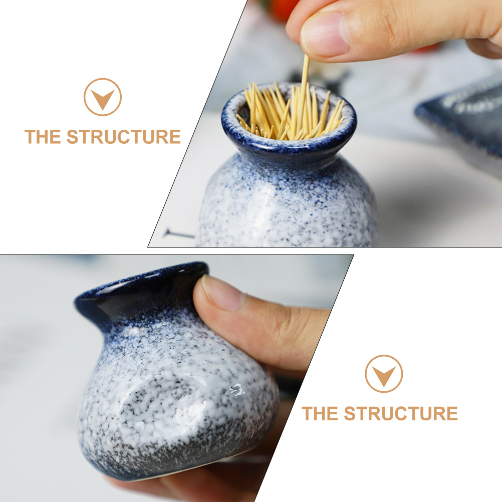 Japanese Style Toothpick Holder Ceramic Toothpick Storage Jar Home Toothpick Jar